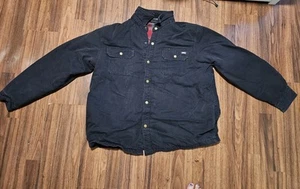 Dickies Jacket Mens 2XL Black Work Flannel Lined Canvas Plaid Quilted Snap Up - Picture 1 of 9