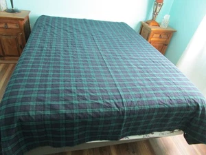 Double Flannel Blanket Queen Black Watch Plaid Cottom The Vermont Country Store - Picture 1 of 20