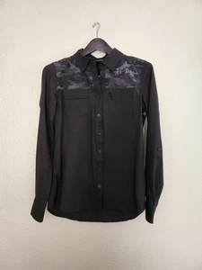 Harley Davidson Performance Shirt Damen Schwarz Camouflage Reflektierend Knopfleiste Gr. S - Bild 1 von 9