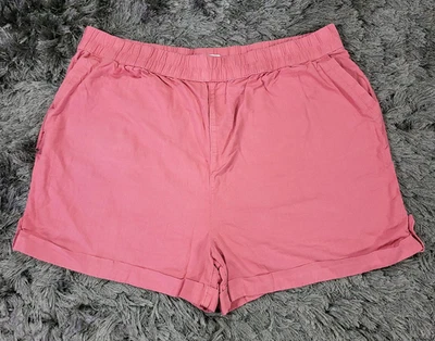 Pantalones Cortos Pact Para Mujer 2XL Rosa Mezcla de Lino Elástico Cintura Bolsillos Puños Orgánicos Foto 1 de 4