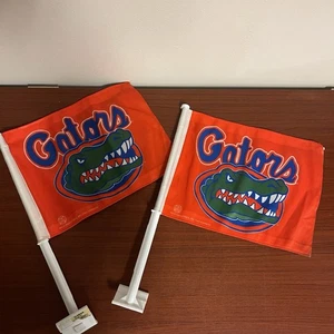 Two Used Florida Gators NCAA Collegiate Licensed Orange Car Window Flags - Picture 1 of 6
