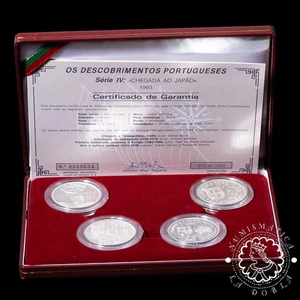 1993 - Estuche 4 X 200 ESCUDOS Plata PROOF - Llegada a Japón - PORTUGAL - Picture 1 of 3