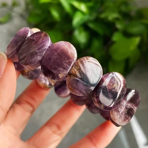 18*6mm Natural Auralite 23 Canada Crystal Beads Woman Bracelet - Picture 1 of 6