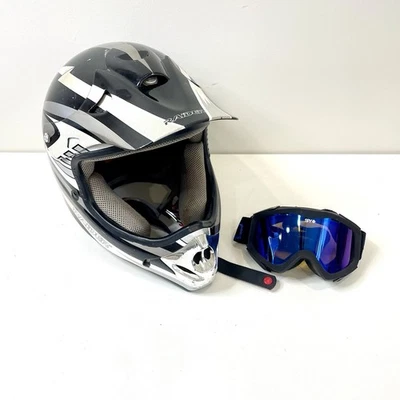 Casco de Motocross Raider MX-3 ST-1542 Adulto Talla Pequeña Negro Plateado Certificado DOT Foto 1 de 4