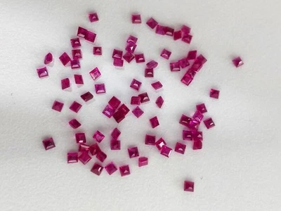 2.50 Carats Natural Burma Ruby Square Cut Loose Gemstones 50pcs Bulk Lot G413 - Image 1 of 4