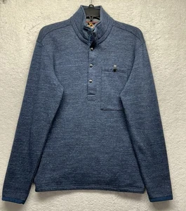Relwen Herren Gr. S Blau Mikropil Druckknopf Attrappe Langarm Sweatshirt Neu (T7) - Bild 1 von 5
