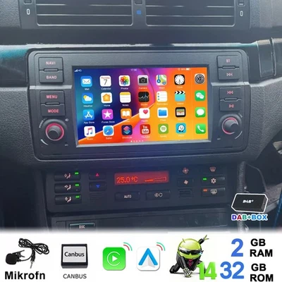 DAB+ Android Carplay Autoradio GPS Navi RDS Für BMW E46 3er 318 320 325 M3 MG ZT - Bild 1 von 4