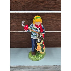 Department 56 Snow Village First Round of the Year Figure Female Golfer - Picture 1 of 9