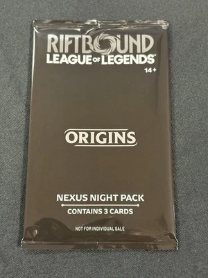 Riftbound Origins Nexus Night Pack Sealed English 3-Card Pack - Image 1 of 2