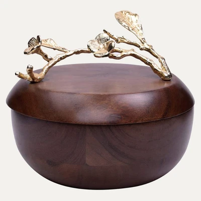 Acacia Wood Bowl with Lid  - Image 1 of 4