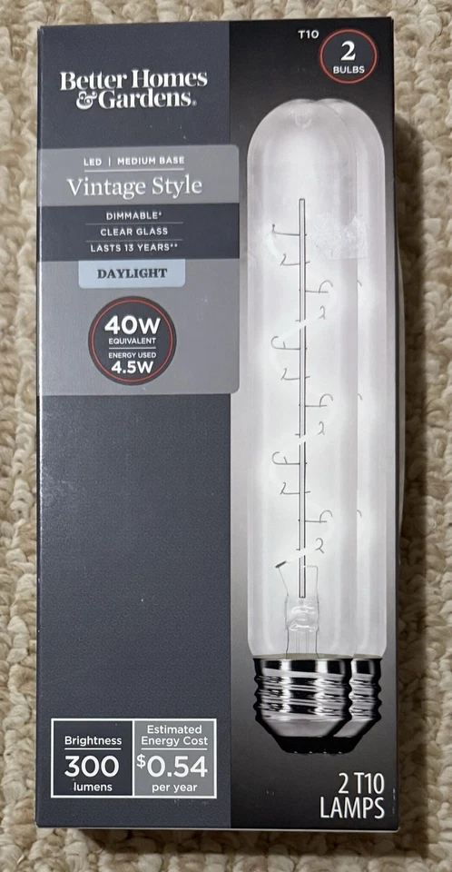 40w Light Bulbs Better Homes & Gardens Vintage Style LED Clear 40W 2T10 DIMMABLE - Image 1 of 1