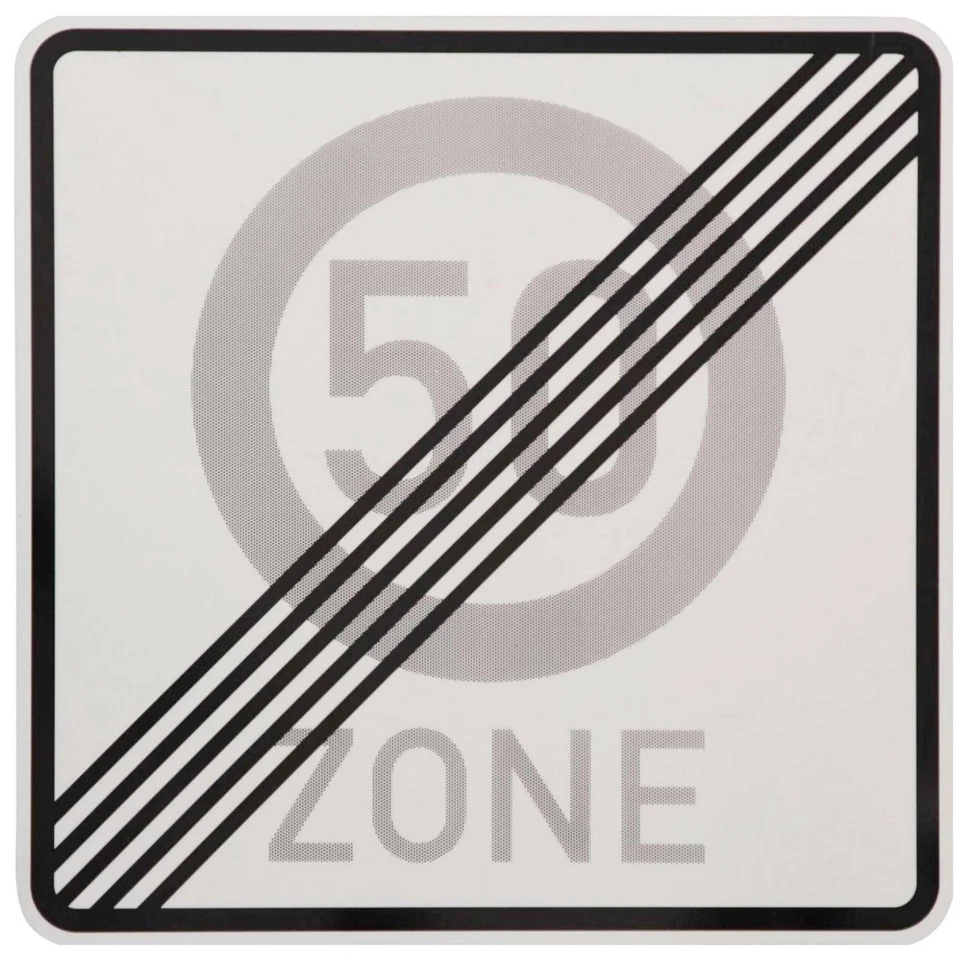 Original Placa 60. Cumpleaños Zone Fin 50 Señal de Tráfico Verkehrszeichen RA1 - Imagen 1 de 3