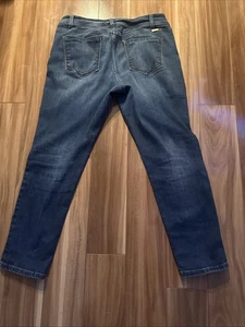 Pantalones de mezclilla elásticos INC para mujer 12P azules pierna ajustada calce curvilíneo lavado oscuro - Imagen 1 de 5