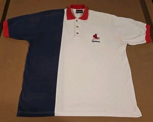 Vtg CRABLE SPORTSWEAR St Louis Cardinals Polo Shirt Men Sz XL Colorblock MLB USA - Picture 1 of 11