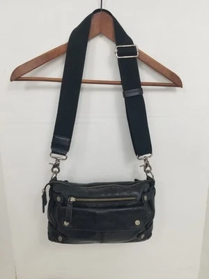 Bandolera de hombro Francesco Biasia de cuero negra Moto italiana excelente Foto 1 de 4