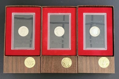 (3) 1971-S EISENHOWER PLATA DÓLAR PRUEBAS "CAJA MARRÓN"!! LOTE #2 Foto 1 de 4