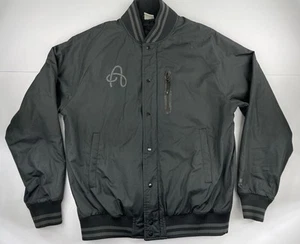 Nike Sportswear Beaverton Oregon Black Satin Varsity Destroyer Jacket Men L Read - Picture 1 of 9
