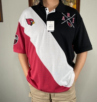 NFL Team Apparel Arizona Cardinals Polo Shirt Top Men's XL Multicolor Logo NWT - Image 1 of 4