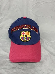 FC Barcelona Hat Cap Snapback Blue Adjustable Embroidered Adult Soccer Futball - Picture 1 of 6