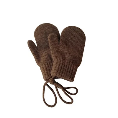 Guantes de invierno de lana para bebé color caramelo halter guantes para niños niñas niños Foto 1 de 4