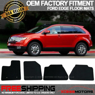 Alfombrillas delanteras y traseras de nailon negras para Ford Edge 07-13 4 puertas OE de fábrica Foto 1 de 3