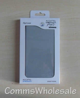 Genuine Alcatel One Touch Pop 3 FC5065 Soft Silver Flip Case / Cover  NEW - Image 1 of 2