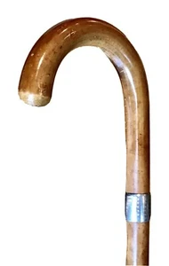 Vintage Antique 1920’ Sterling Silver Collar Malacca Wood Cane Walking Stick Old - Picture 1 of 12