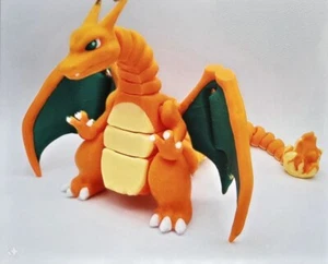 Charizard - Flexi gelenkig. Geflügelter Drache 3D-gedruckt. Flexi Fabrik Spielzeug - Bild 1 von 3