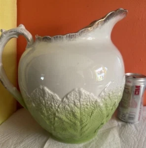 Vintage JOHNSON BROS England großer KRUG mit geprägtem Salatblattmuster - Bild 1 von 7