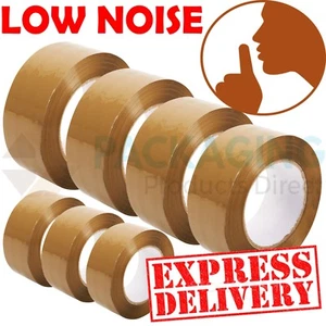 EXTRA STRONG LOW NOISE BIG TAPE PARCEL PACKING TAPE 50MM X66M BROWN /BUFF LARGE - Imagen 1 de 9