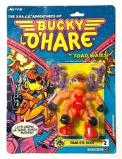 VINTAGE HASBRO BUCKY O'HARE TOAD WARS DEAD-EYE DUCK FIGURE NEW SEALED CARD RARE