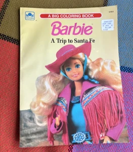 Vintage 90s Barbie Coloring Book  A Trip to Santa Fe 1990 Golden Book - Bild 1 von 11