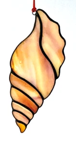 AUSTRALIAN CONCH SEA SHELL Stained Glass OCEAN BEACH LOVERS HANGING SUNCATCHER - Picture 1 of 24