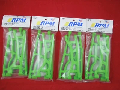 (4) RPM TRAXXAS X-MAXX GREEN Front + Rear Upper + Lower SUSPENSION A-ARMS 82354 - Image 1 of 3