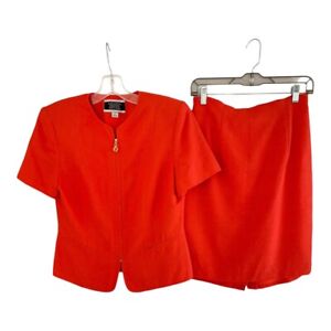 Amanda Smith Petites 2 Pc Skirt Suit Set Short Sleeve Blazer 8p