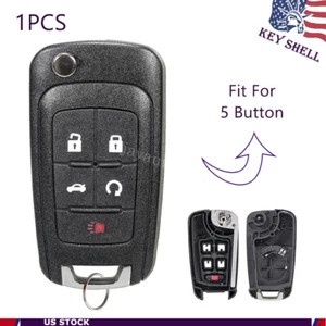 For Chevy Camaro Cruze Equinox Malibu Remote Key Fob Shell Case Cover 5 Buttons - Picture 1 of 9