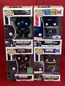 Batman Funko Pop 73 Arkham Knight 112 corazzato 131 Suicide Squad 334 Robin come pipistrello - Foto 1 di 5