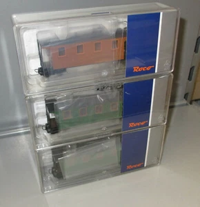 Roco H0e 34063 34064 Schmalspur, 3x Personenwagen, Waldbahn, Feldbahn, _ NEU - Bild 1 von 4
