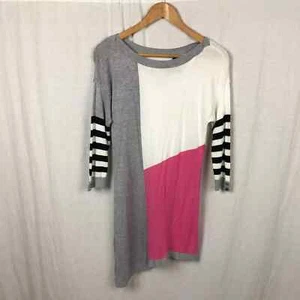 White House Black Market Women's Gray Texture Shift Dress Assymetrical Hem Small - Bild 1 von 6