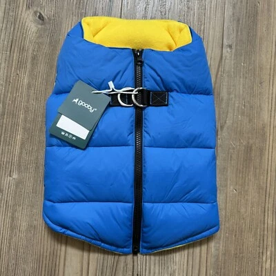 Gooby Padded Dog Vest Blue And Yellow With  Zipper Back Size Large - Image 1 of 4
