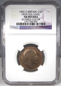 1902 Great Britain Half Penny High Sea Level NGC AU AN775 - Picture 1 of 4