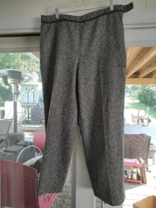 Talbots Wool Blend Pull On Dress Pants Gray Tweed Lined High Rise Size 16 Petite - Picture 1 of 6