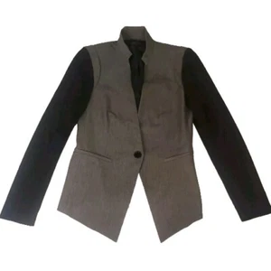 REESE & RILEY Soulmate grau schwarz Einknopf Blazer Jacke Gr. 4 kantig cool - Bild 1 von 11