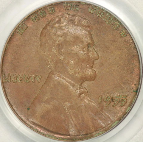 1955 Doubled Die Obverse Lincoln Cent PCGS AU55 Cover