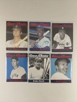 Babe Ruth Yaz Spahn Banks Feller Ted Williams 1990 Collect-a-Books (6 HOFers) - Image 1 of 2