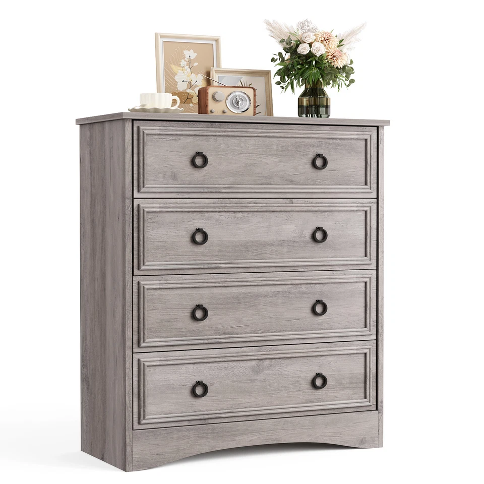 6 Drawer Dresser Tall Chest of Drawers Modern Wood Storage Organizer for Bedroom - Image 1 of 4