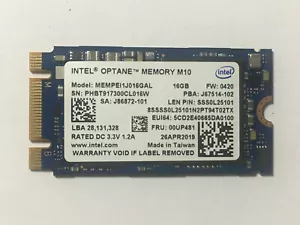 Intel Optane Memory M10 SSD M.2 2242 16GB MEMPEI1J016GAL PCI-e Nvme Xpoint - Picture 1 of 6