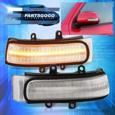 For 10-13 4Runner 09-12 RAV4 Clear Sequential LED Side Mirror Turn Signal Lights - Image 1 of 4