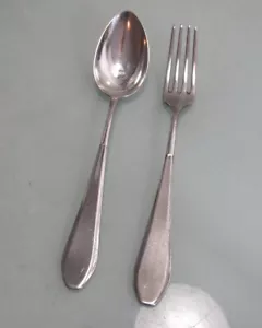 Gabel + Löffel 800 Silber Art Deco - Bild 1 von 4