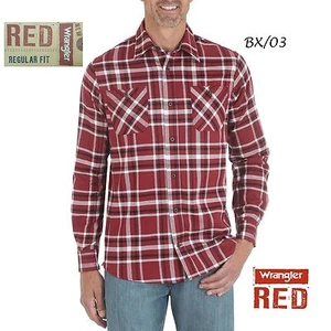 WRANGLER NEW Red Plaid Regular Fit Button Down Cotton Shirt Big 2XL QCO - Picture 1 of 7